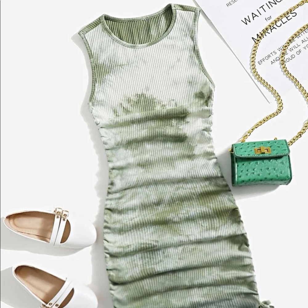 green shein dress